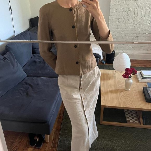 Jurgen Lehl linen jacket in chestnut - Picture 3 of 8